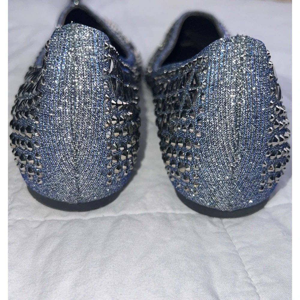 Rivets Flats Pointed Toe Glitter Beading Ballerian Shoes Shallow Mouth Sequined